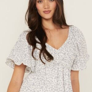 A New Day White Textured Women's Blouse